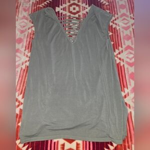 American Eagle Soft & Sexy Sage/Gray Strappy Back Top Small